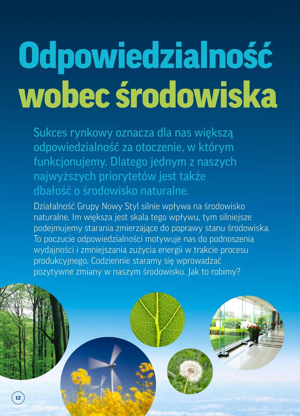 Działalność Grupy Nowy Styl silnie wpływa na środowisko naturalne.