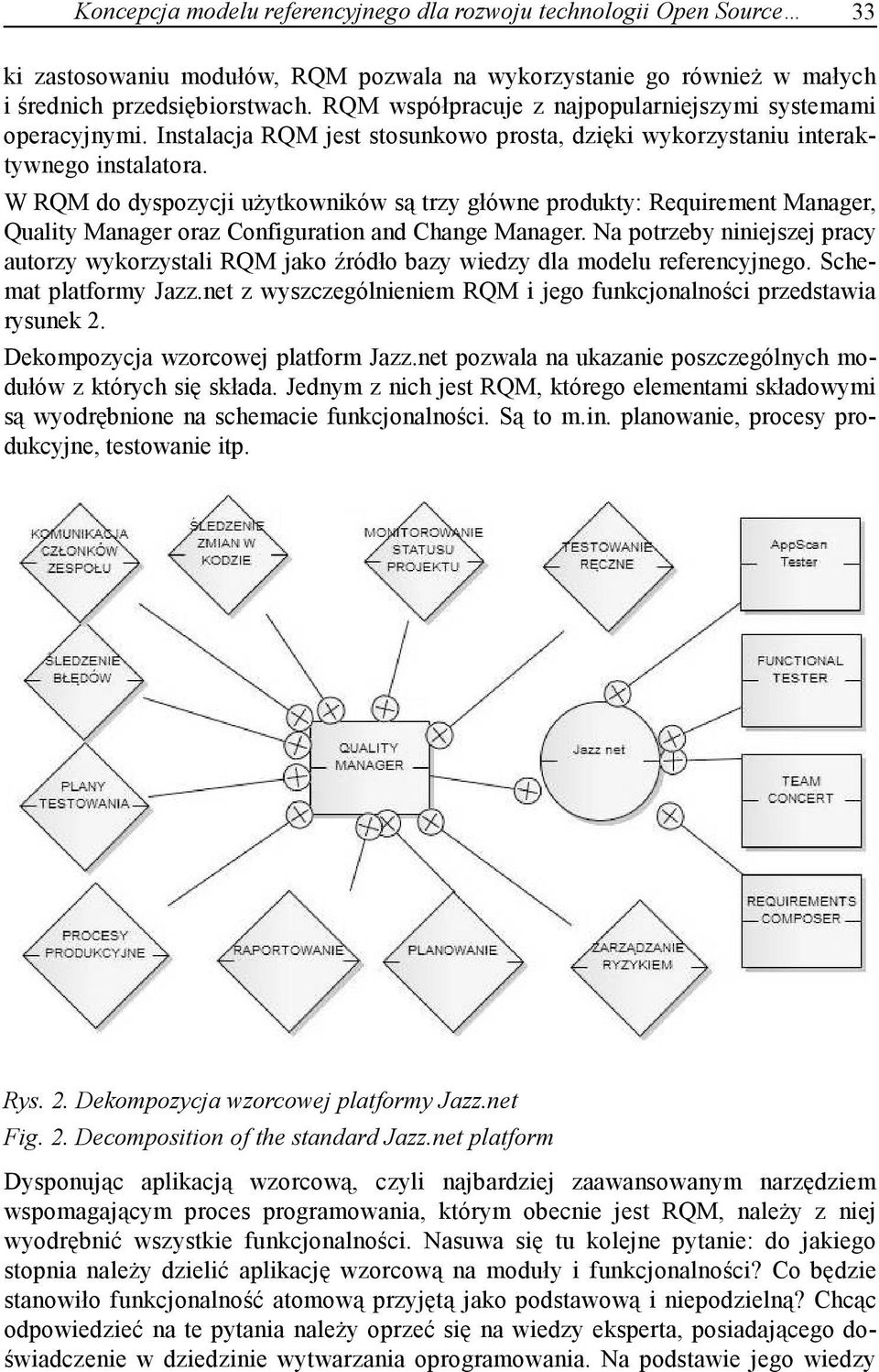 W RQM do dyspozycji użytkowników są trzy główne produkty: Requirement Manager, Quality Manager oraz Configuration and Change Manager.