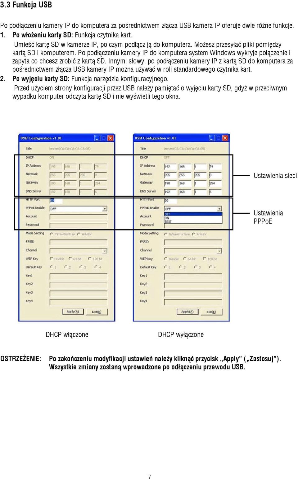 Po podłączeniu kamery IP do komputera system Windows wykryje połączenie i zapyta co chcesz zrobić z kartą SD.