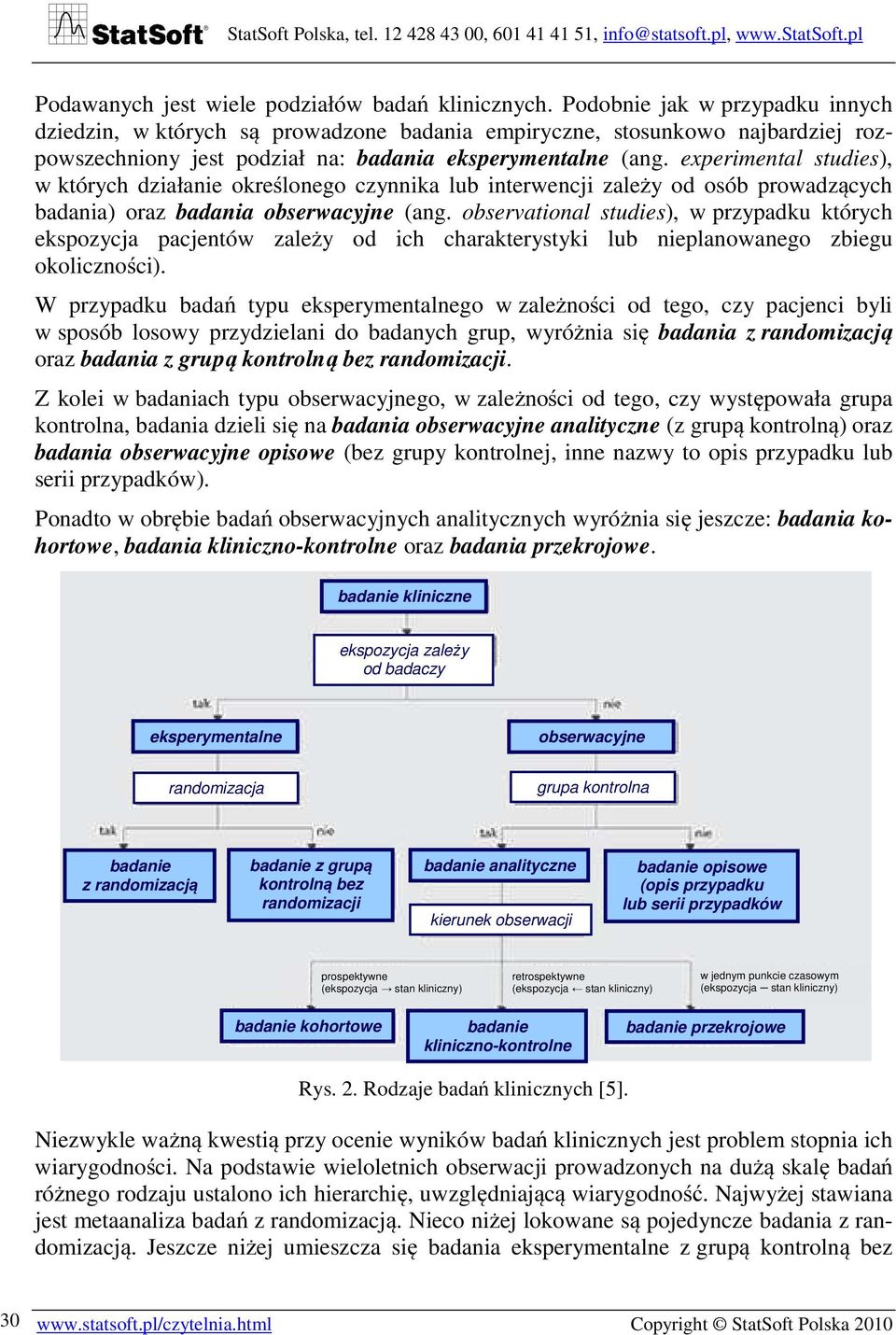 experimental studies), w których działanie określonego czynnika lub interwencji zależy od osób prowadzących badania) oraz badania obserwacyjne (ang.