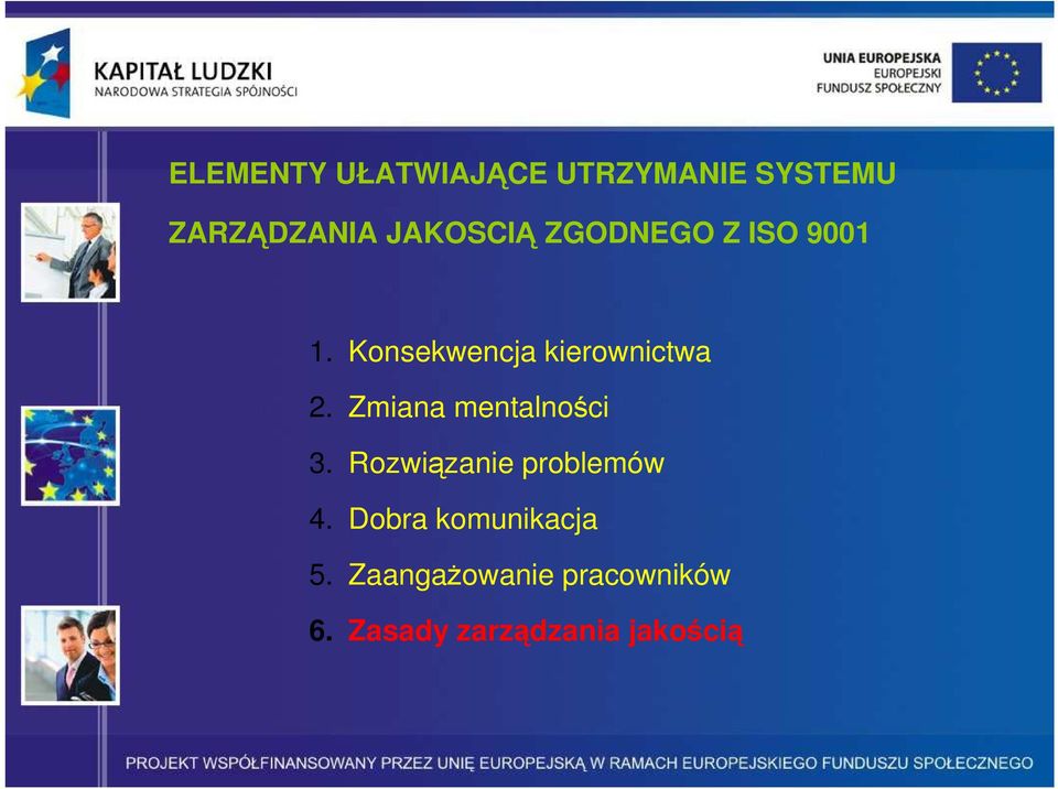 Zmiana mentalności 3. Rozwiązanie problemów 4.