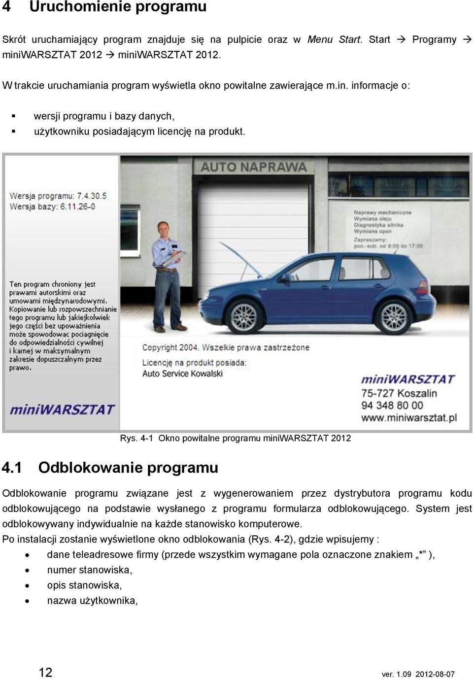 4-1 Okno powitalne programu miniwarsztat 2012 4.