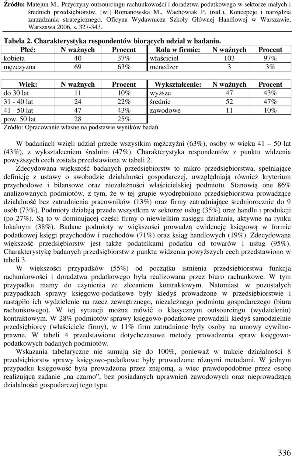 wyższe 47 43% 31-40 lat 24 22% średnie 52 47% 41-50 lat 47 43% zawodowe 11 10% pow. 50 lat 28 25% Źródło: Opracowanie własne na podstawie wyników badań.