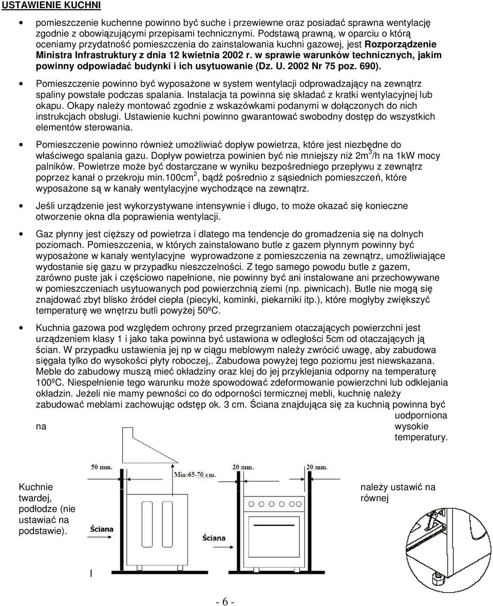 w sprawie warunków technicznych, jakim powinny odpowiadać budynki i ich usytuowanie (Dz. U. 2002 Nr 75 poz. 690).