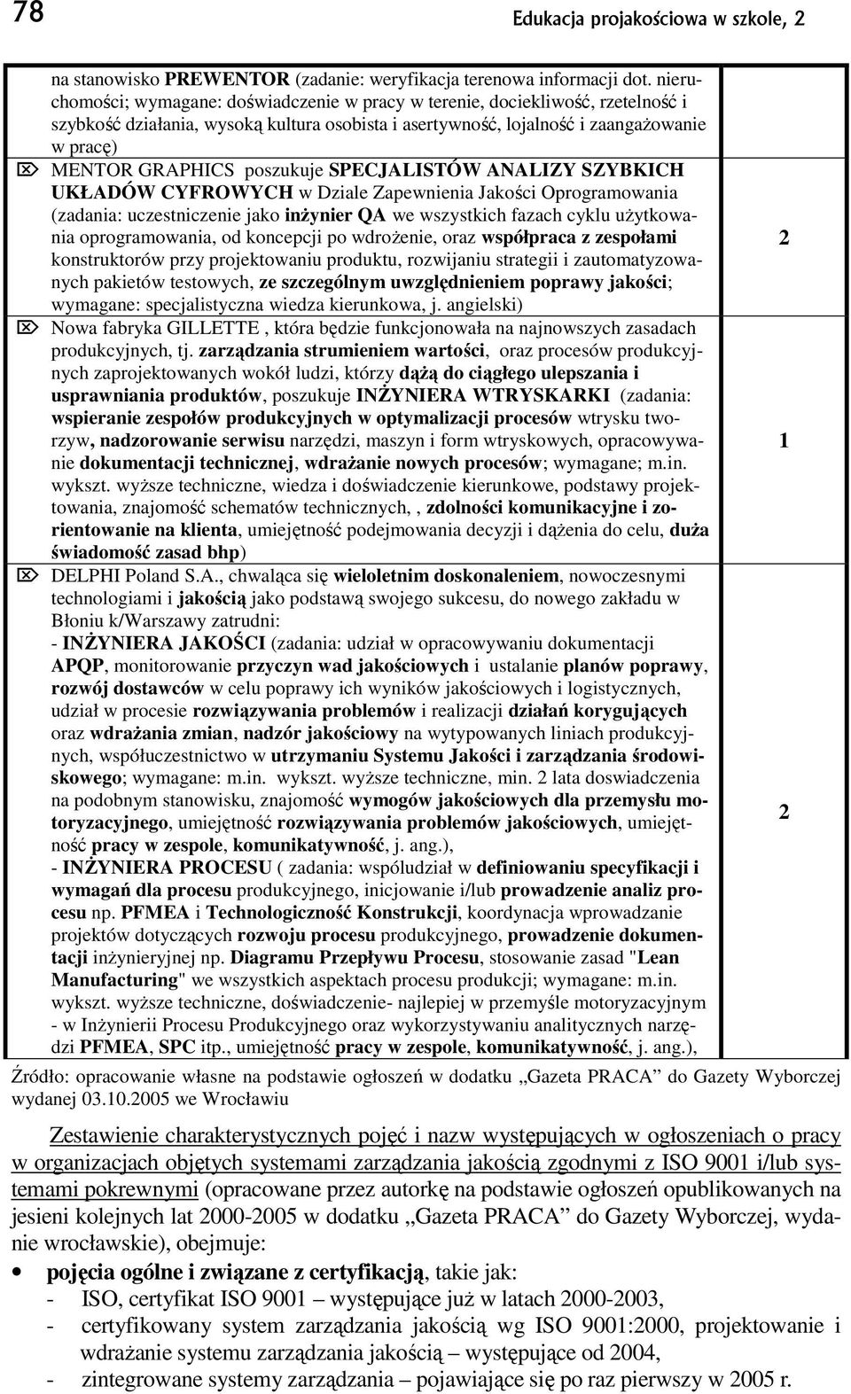 poszukuje SPECJALISTÓW ANALIZY SZYBKICH UKŁADÓW CYFROWYCH w Dziale Zapewnienia Jakości Oprogramowania (zadania: uczestniczenie jako inŝynier QA we wszystkich fazach cyklu uŝytkowania oprogramowania,