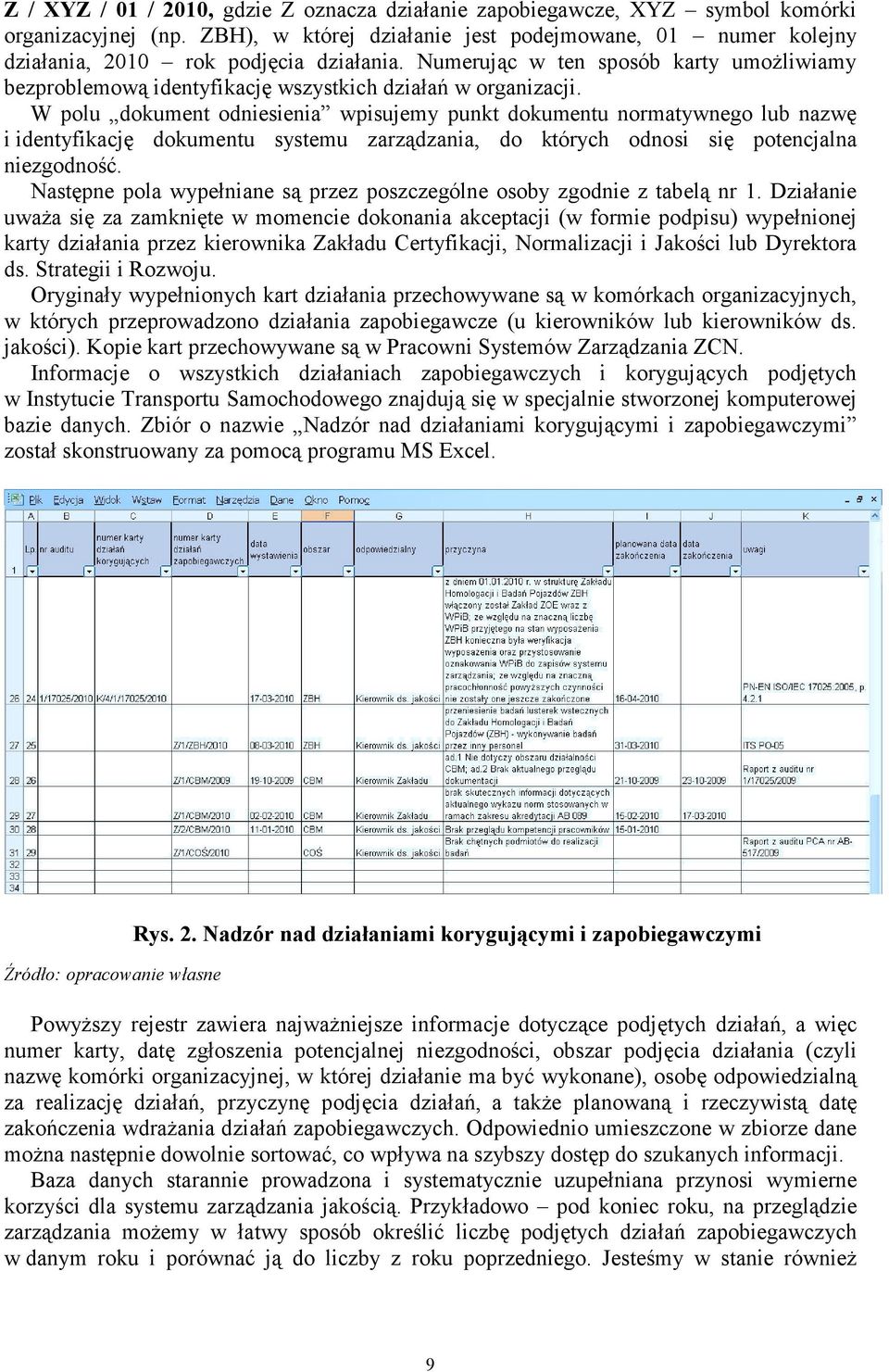 W polu dokument odniesienia wpisujemy punkt dokumentu normatywnego lub nazwę i identyfikację dokumentu systemu zarządzania, do których odnosi się potencjalna niezgodność.