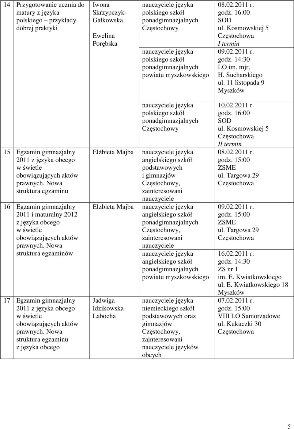 Nowa struktura egzaminu 16 Egzamin gimnazjalny 2011 i maturalny 2012 z języka obcego w świetle obowiązujących aktów prawnych.