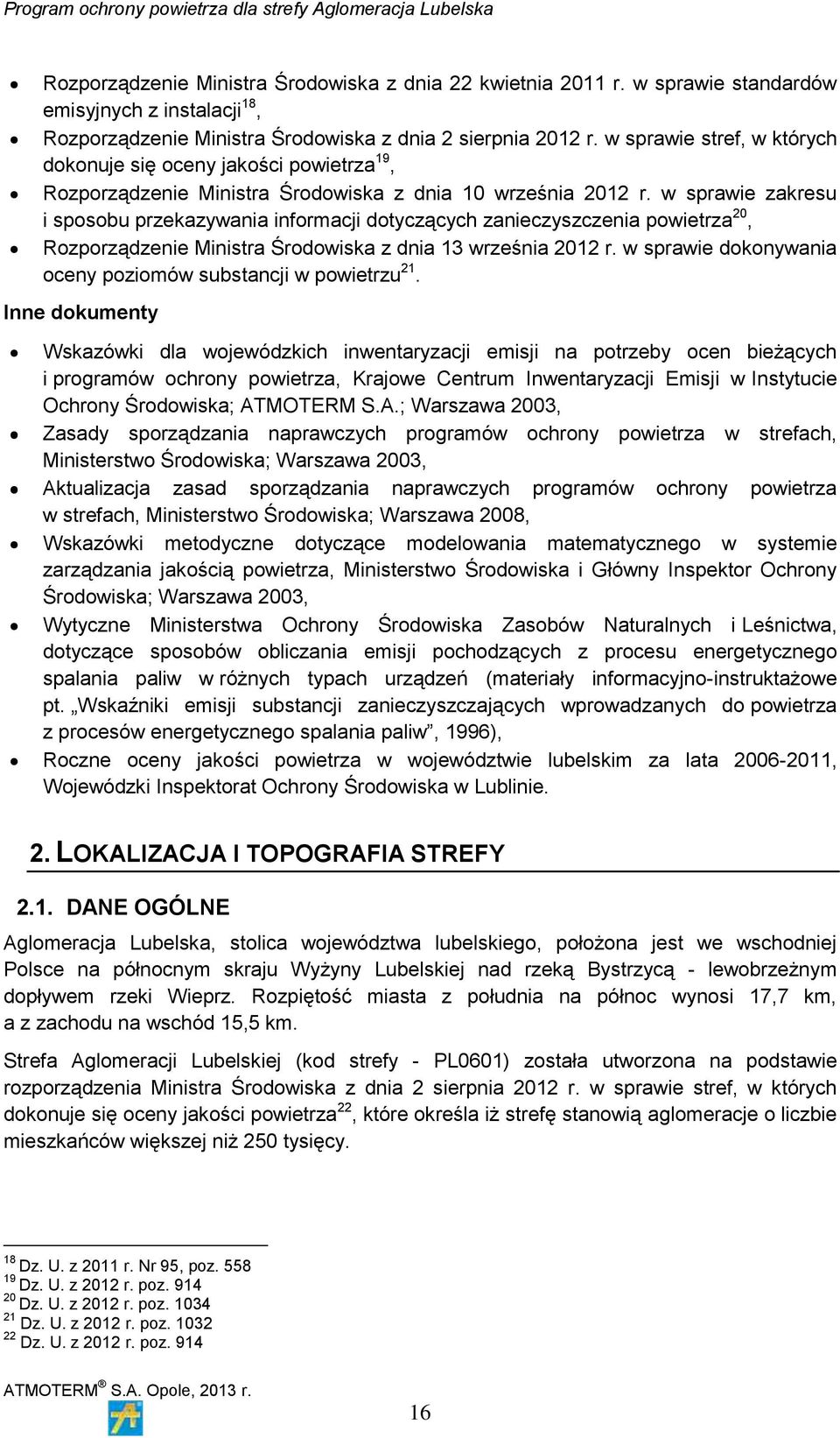 w sprawie zakresu i sposobu przekazywania informacji dotyczących zanieczyszczenia powietrza 20, Rozporządzenie Ministra Środowiska z dnia 13 września 2012 r.