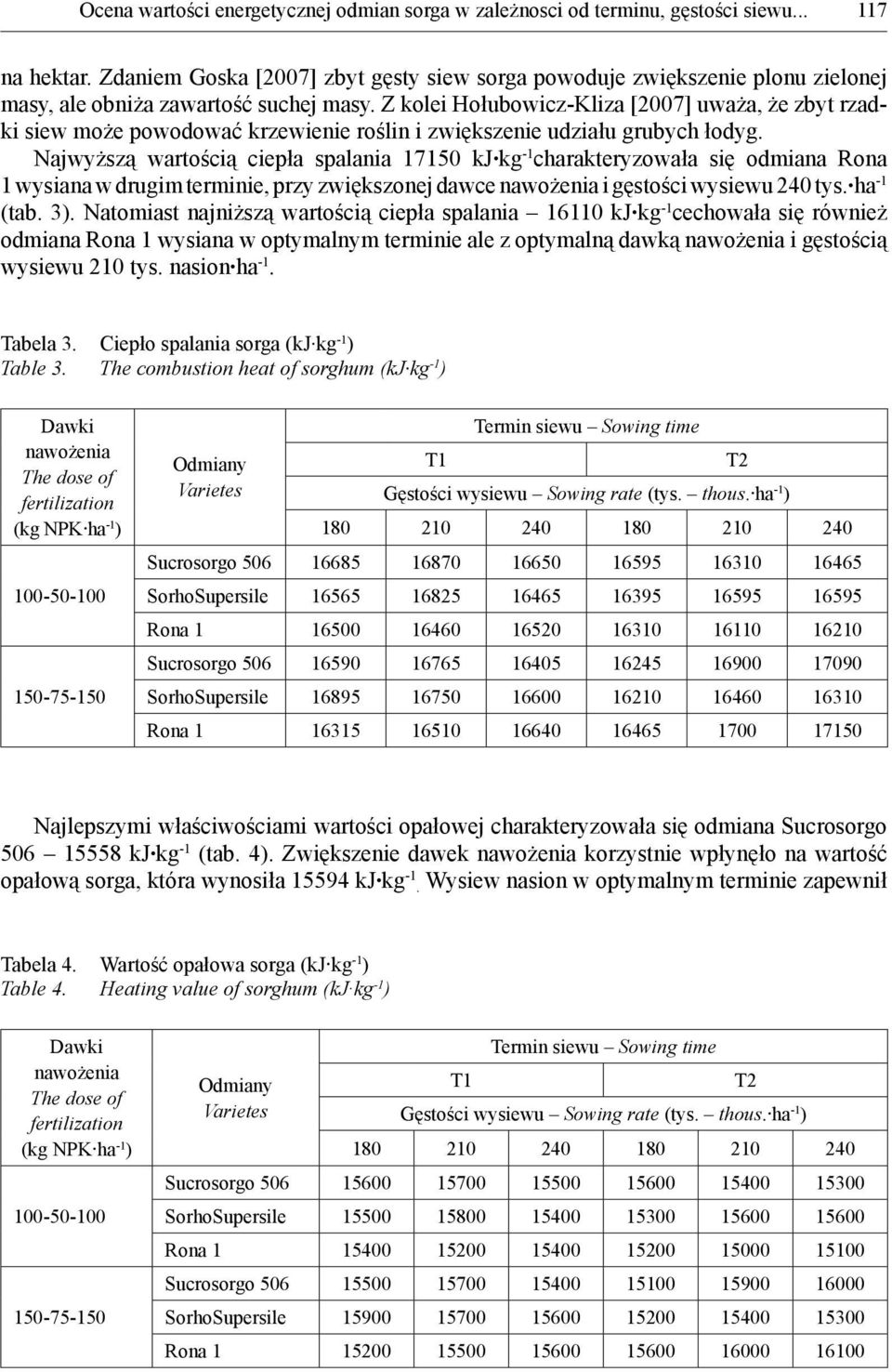 Z kolei Hołubowicz-Kliza [2007] uważa, że zbyt rzadki siew może powodować krzewienie roślin i zwiększenie udziału grubych łodyg.