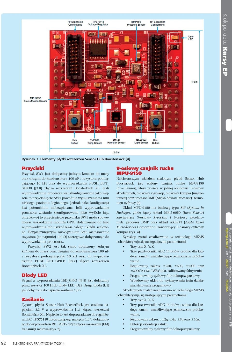 wyprowadzenia PUSH_BUT_ GPIO0 (J3.6) złącza rozszerzeń BoosterPack XL.