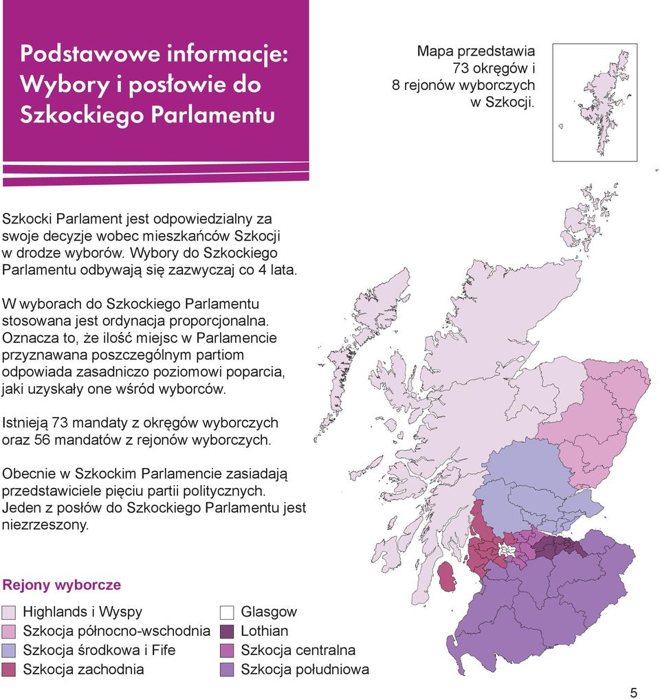 W wyborach do Szkockiego Parlamentu stosowana jest ordynacja proporcjonalna.