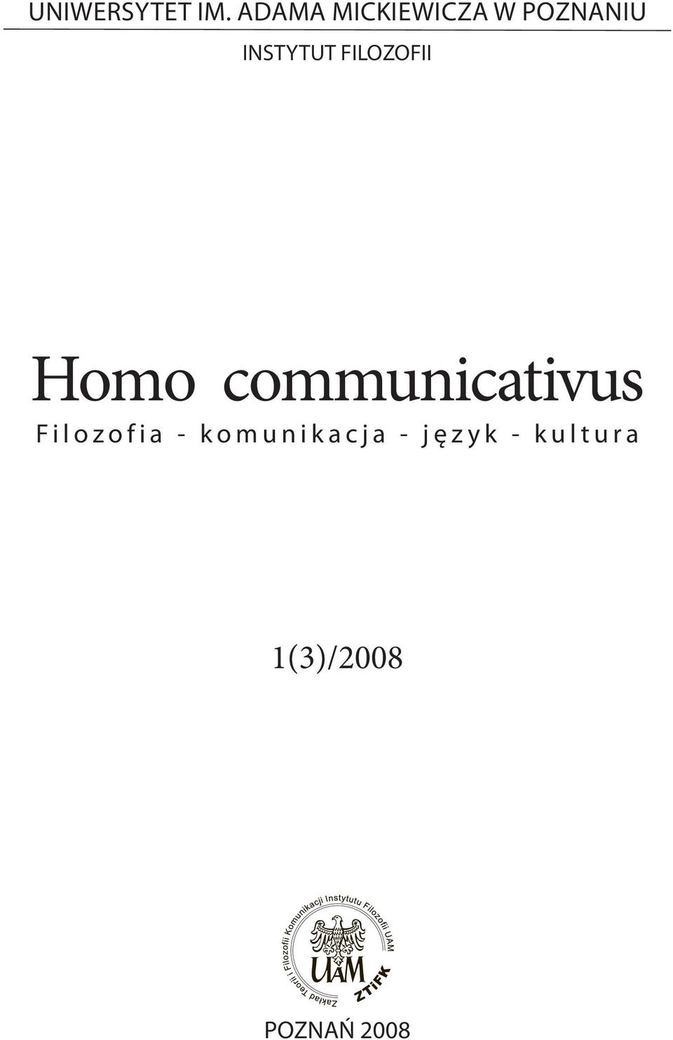 INSTYTUT FILOZOFII Homo