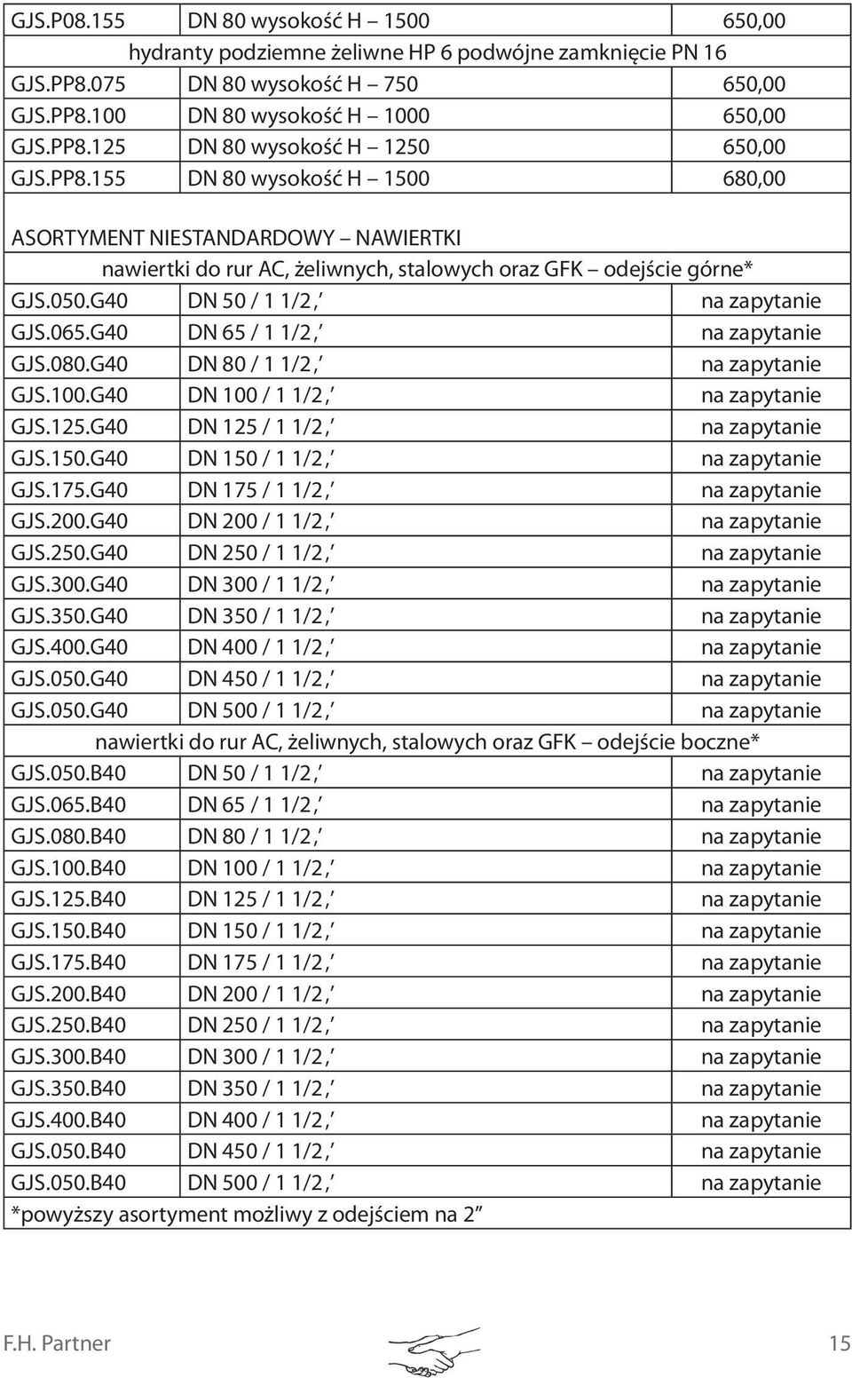 G40 DN 65 / 1 1/2 na zapytanie GJS.080.G40 DN 80 / 1 1/2 na zapytanie GJS.100.G40 DN 100 / 1 1/2 na zapytanie GJS.125.G40 DN 125 / 1 1/2 na zapytanie GJS.150.G40 DN 150 / 1 1/2 na zapytanie GJS.175.