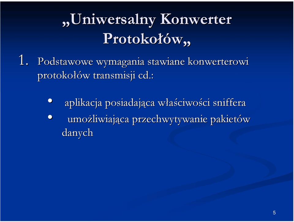 protokołów transmisji cd.