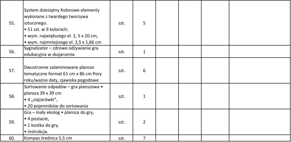 Dwustronne zalaminowane plansze tematyczne format 61 cm x 86 cm Pory szt. 6 roku/ważne daty, zjawiska pogodowe 58.