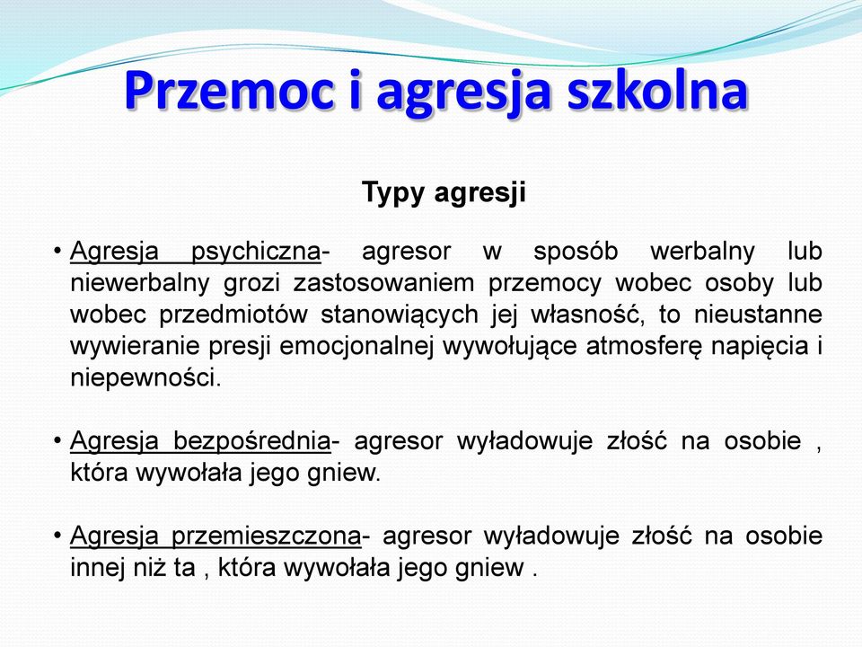 emocjonalnej wywołujące atmosferę napięcia i niepewności.