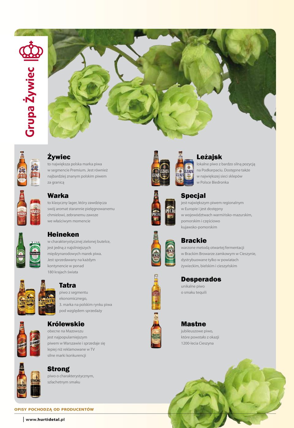 charakterystycznej zielonej butelce, jest jedną z najsilniejszych międzynarodowych marek piwa. Jest sprzedawany na każdym kontynencie w ponad 180 krajach świata Tatra piwo z segmentu ekonomicznego, 3.