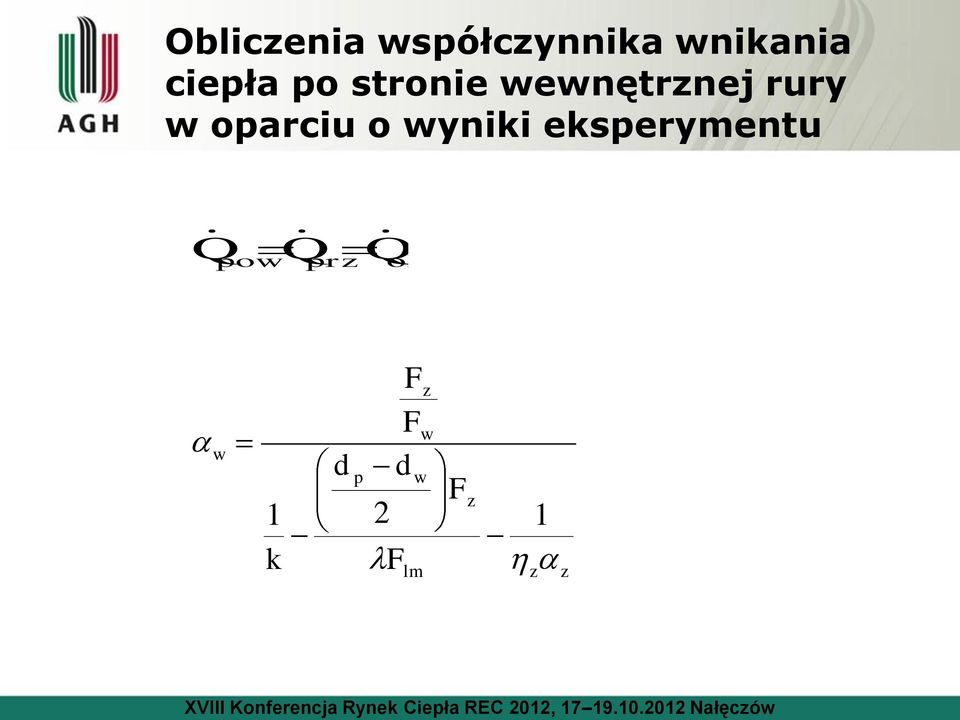 oparciu o wyniki eksperymentu Q pow