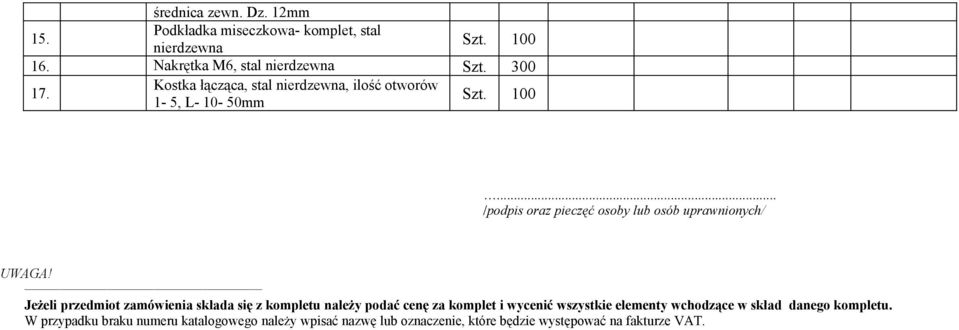 Kostka łącząca, stal nierdzewna, ilość otworów 1-5, L- 10-50mm.