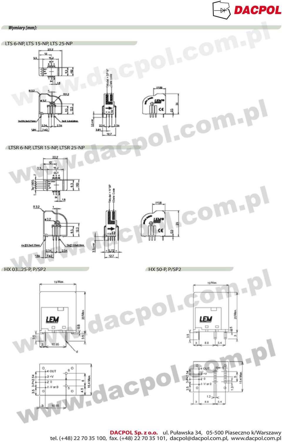 ..-P, P/SP HX 3...-P, P/SP 19 HX -P, P/SP HX -P, P/SP HX -P, P/SP HX 3...-P, P/SP HX -P, P/SP HX 3...-P, P/SP HX -P, P/SP DACPOL Sp. z o.