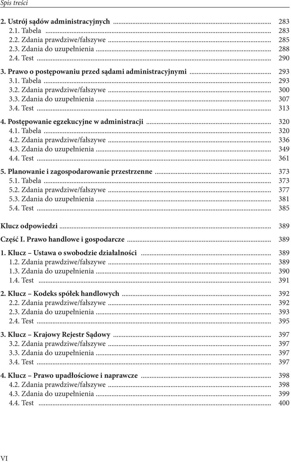 Postępowanie egzekucyjne w administracji... 320 4.1. Tabela... 320 4.2. Zdania prawdziwe/fałszywe... 336 4.3. Zdania do uzupełnienia... 349 4.4. Test... 361 5.