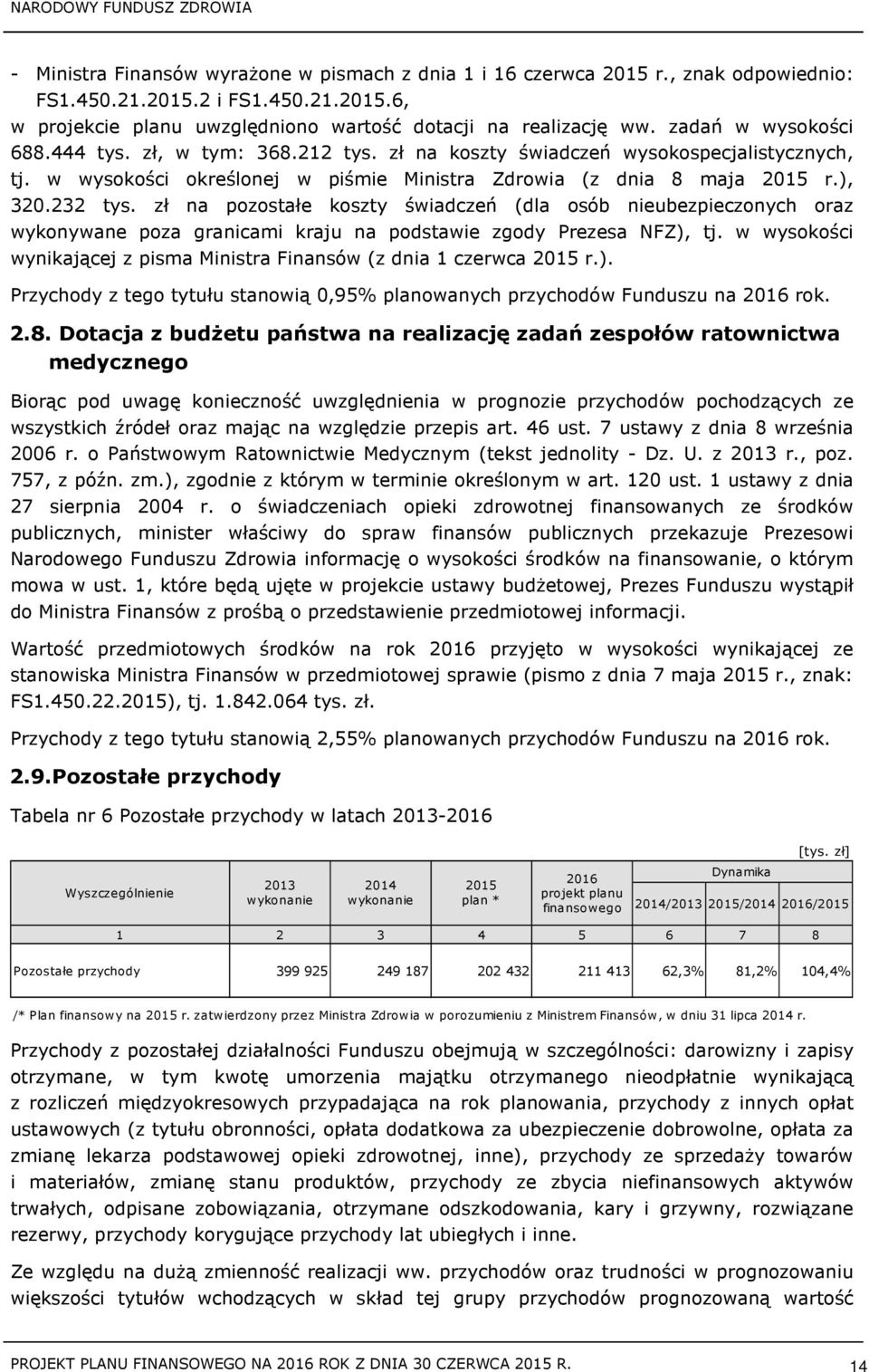 zł na pozostałe koszty świadczeń (dla osób nieubezpieczonych oraz wykonywane poza granicami kraju na podstawie zgody Prezesa NFZ), tj.