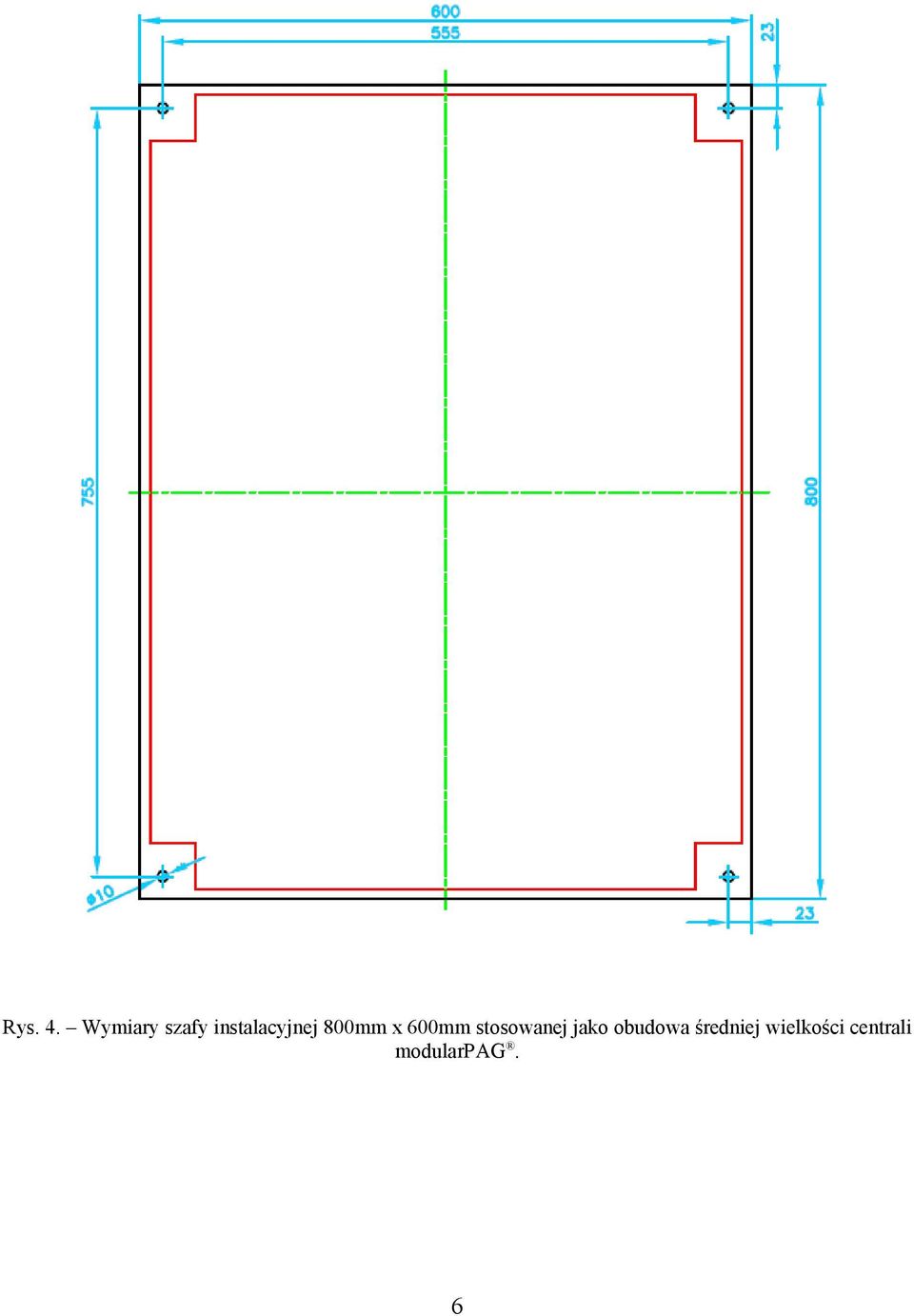 800mm x 600mm stosowanej