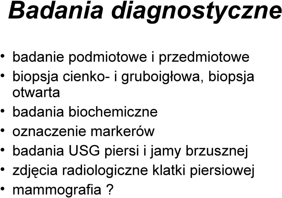 biochemiczne oznaczenie markerów badania USG piersi i