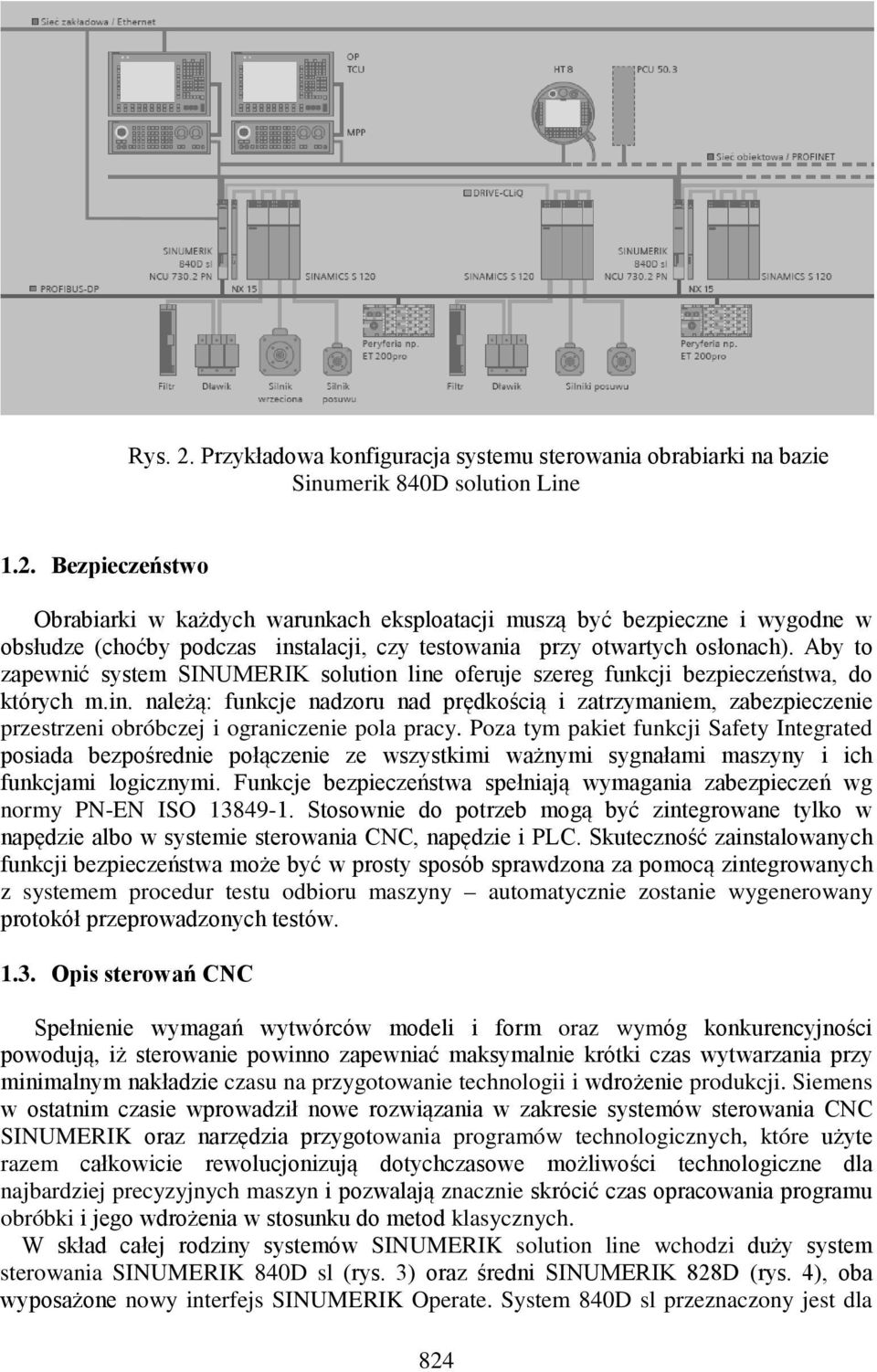 Poza tym pakiet funkcji Safety Integrated posiada bezpośrednie połączenie ze wszystkimi ważnymi sygnałami maszyny i ich funkcjami logicznymi.