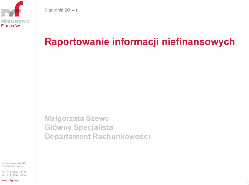 niefinansowych Małgorzata