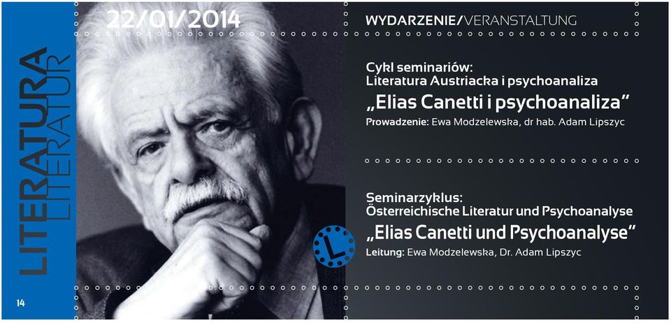 hab. Adam Lipszyc Seminarzyklus: Österreichische Literatur und Psychoanalyse