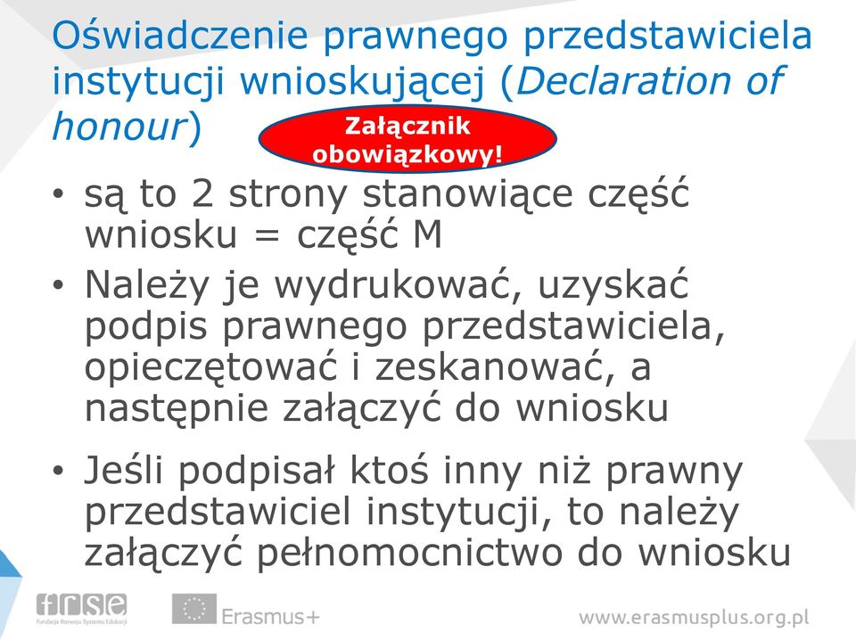 są to 2 strony stanowiące część wniosku = część M Należy je wydrukować, uzyskać podpis prawnego