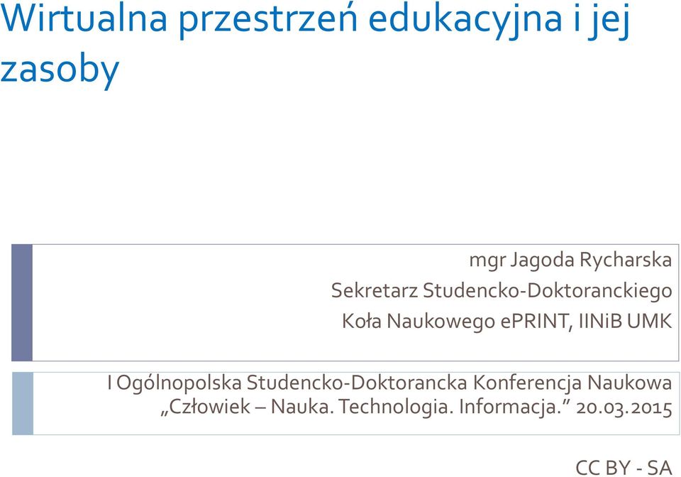 eprint, IINiB UMK I Ogólnopolska Studencko-Doktorancka