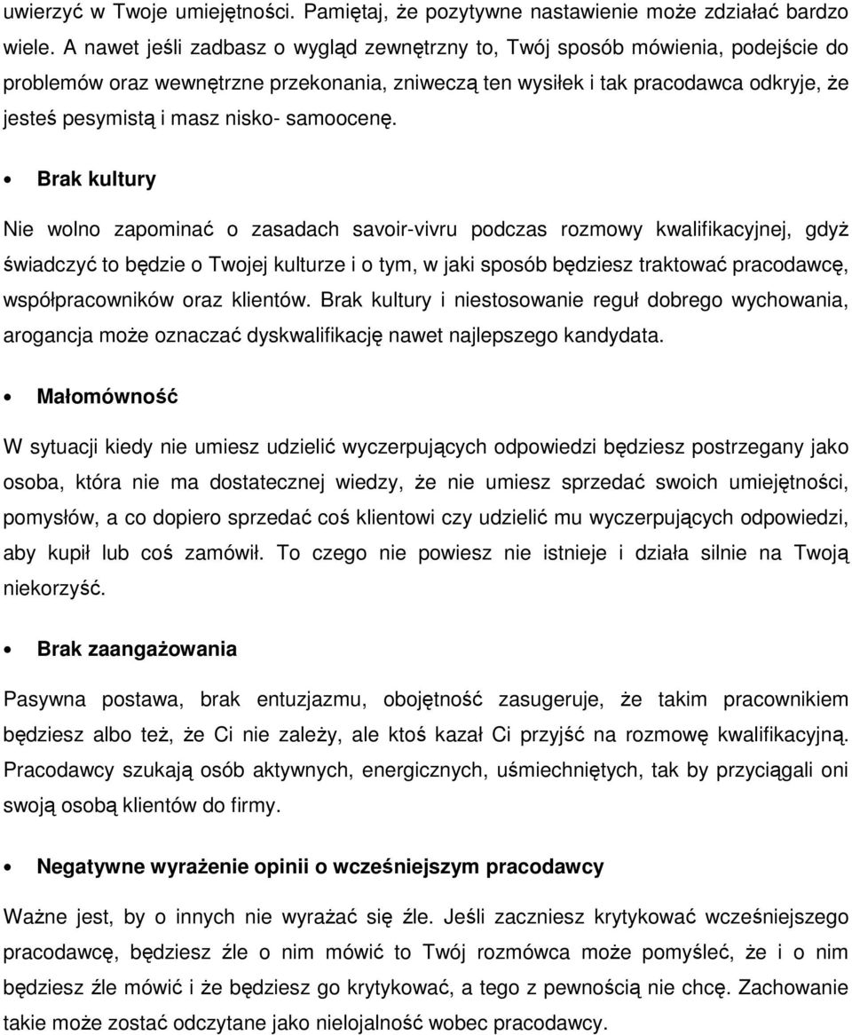 nisko- samoocenę.