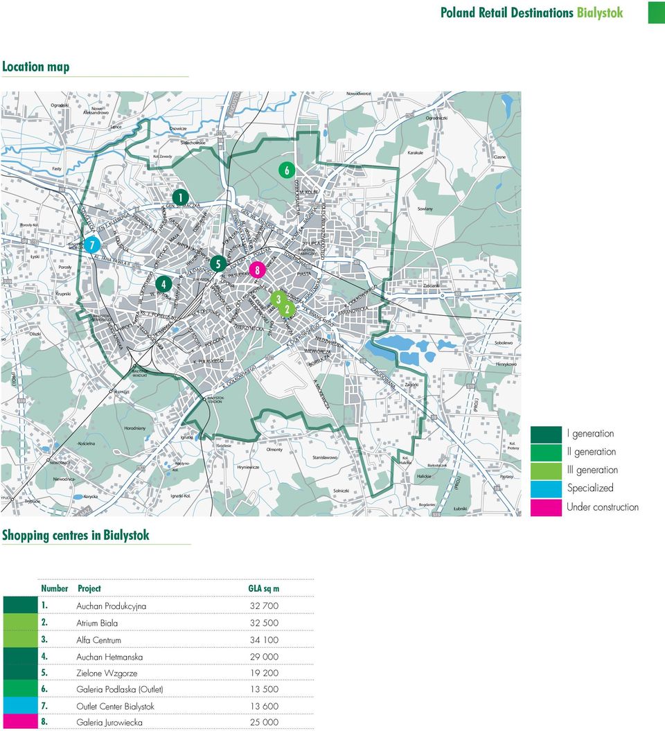 WYSOCKIEGO NOWOSIÓŁKI TWIE III Jeroniki Ogrodniki Czplino (PROJ.) Brszczewo S9 (PROJ.) Porosły-Kol.