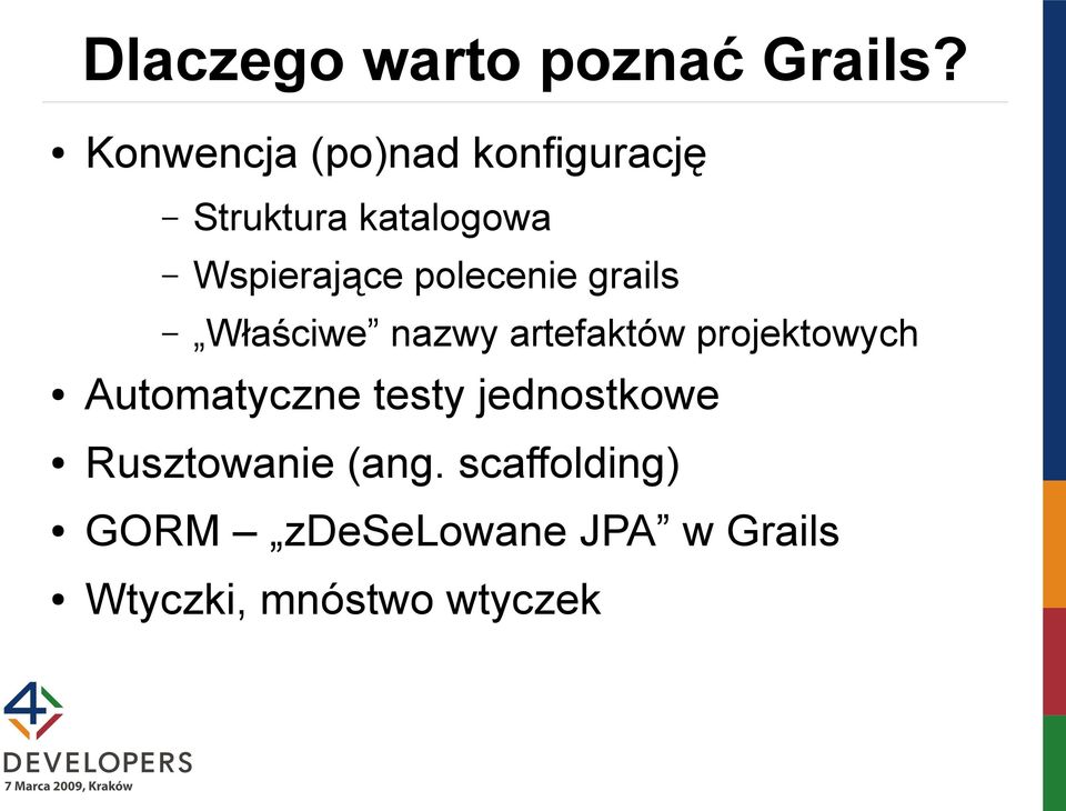 polecenie grails Właściwe nazwy artefaktów projektowych