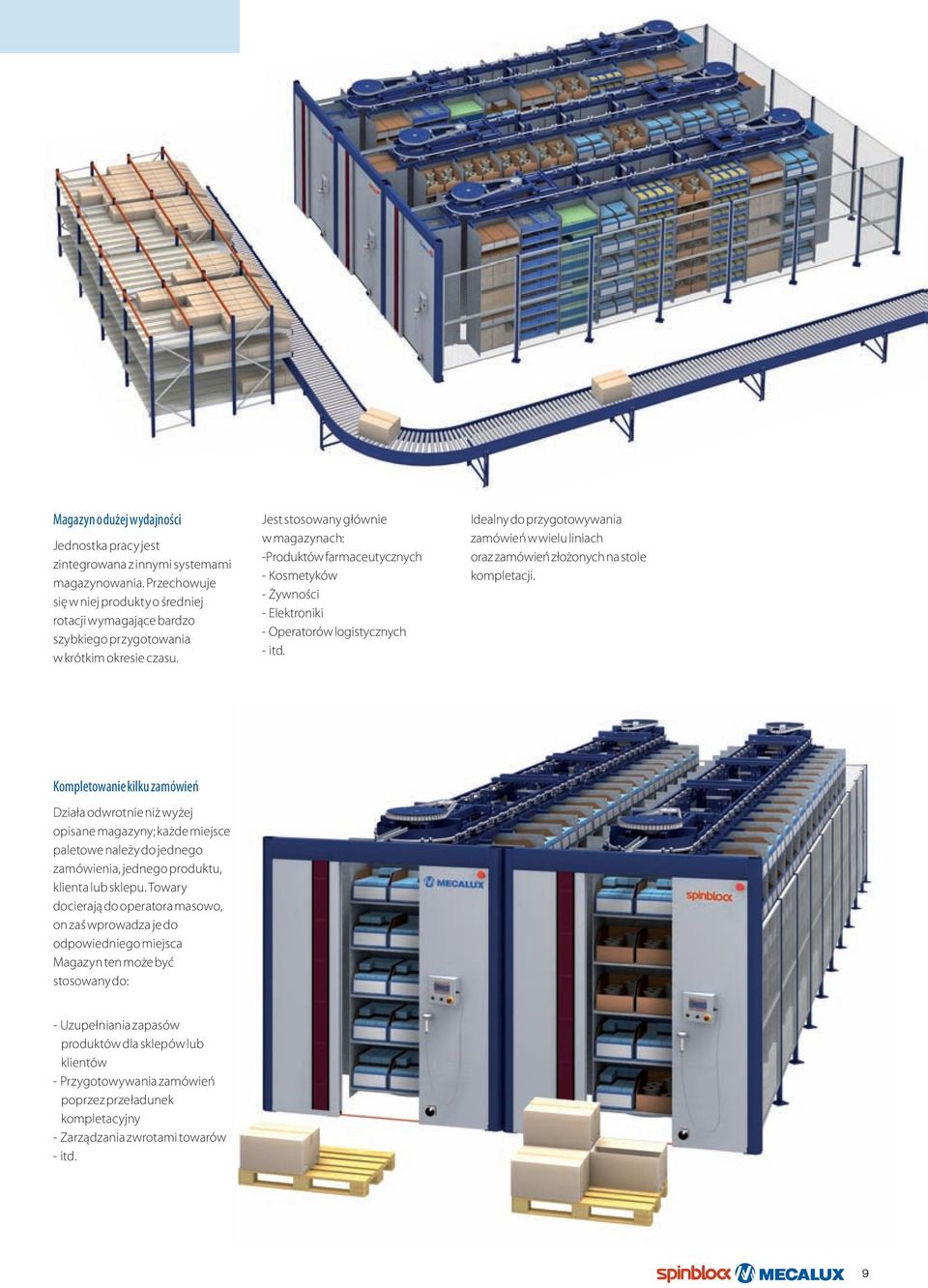 Jest stosowany głównie w magazynach: -Produktów farmaceutycznych - Kosmetyków - Żywności - Elektroniki - Operatorów logistycznych - itd.