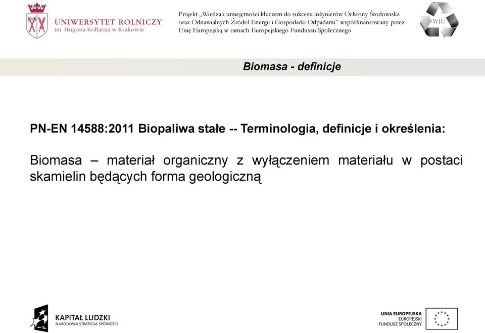 Biomasa materiał organiczny z wyłączeniem