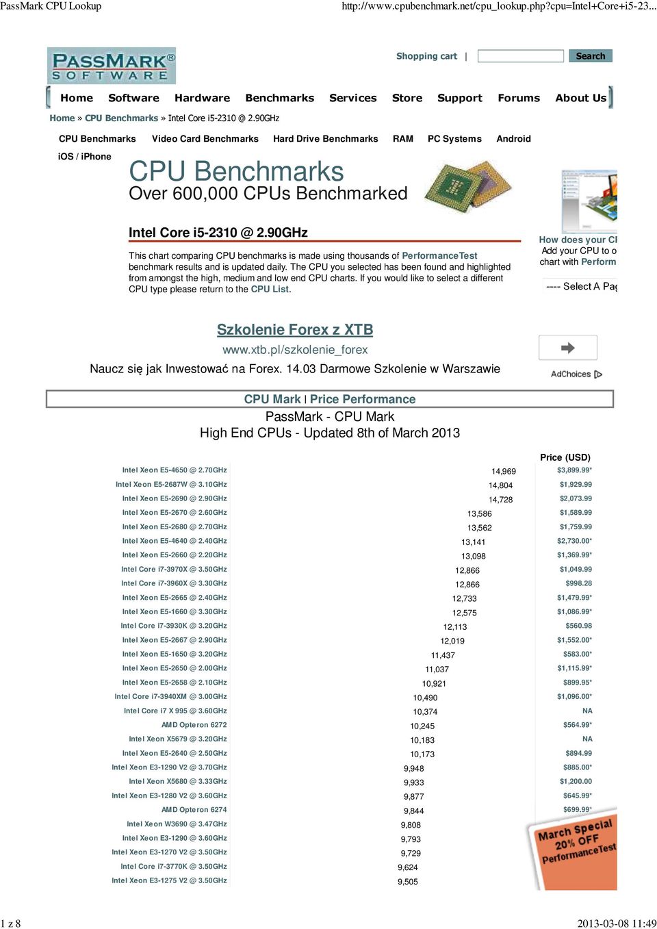 90GHz This chart comparing CPU benchmarks is made using thousands of PerformanceTest benchmark results and is updated daily.