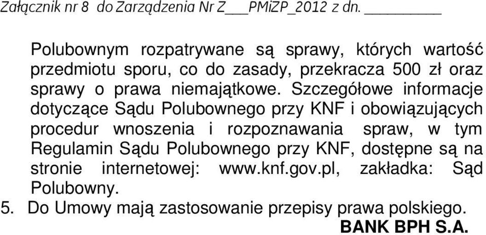 Szczegółowe informacje dotyczące Sądu Polubownego przy KNF i obowiązujących procedur wnoszenia i rozpoznawania