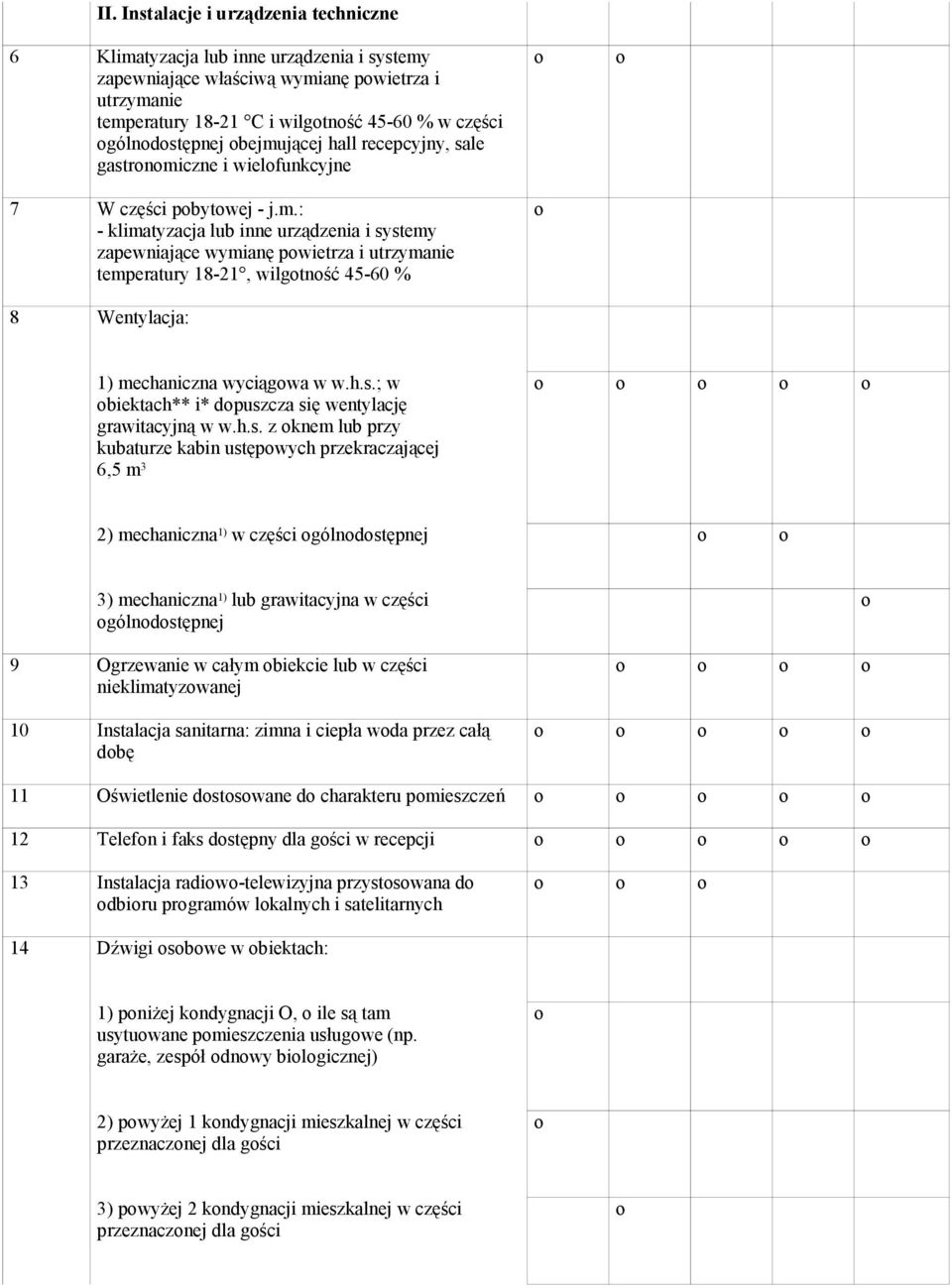 h.s.; w biektach** i* dpuszcza się wentylację grawitacyjną w w.h.s. z knem lub przy kubaturze kabin ustępwych przekraczającej 6,5 m 3 2) mechaniczna 1) w części gólndstępnej 3) mechaniczna 1) lub