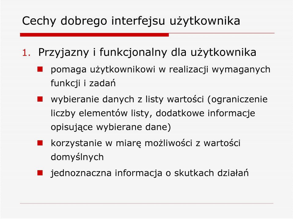 funkcji i zadań wybieranie danych z listy wartości (ograniczenie liczby elementów listy,