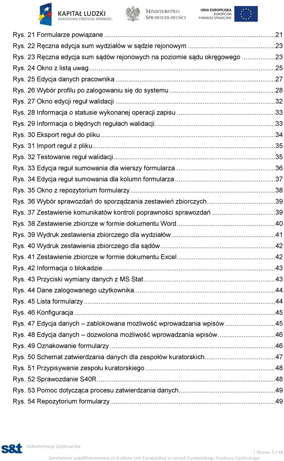 ..33 Rys. 29 Informacja o błędnych regułach walidacji...33 Rys. 30 Eksport reguł do pliku...34 Rys. 31 Import reguł z pliku...35 Rys. 32 Testowanie reguł walidacji...35 Rys. 33 Edycja reguł sumowania dla wierszy formularza.