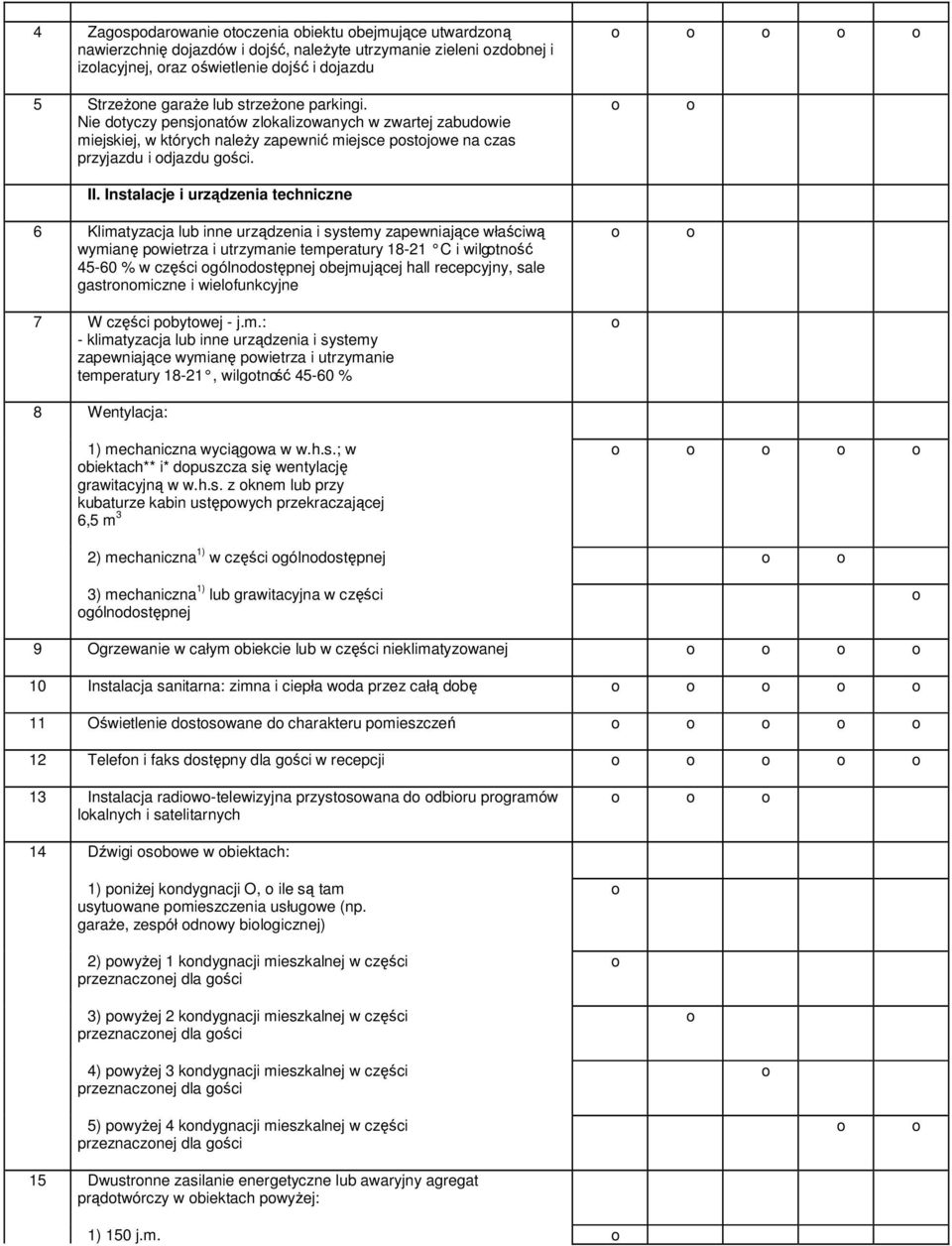 Instalacje i urządzenia techniczne 6 Klimatyzacja lub inne urządzenia i systemy zapewniające właściwą wymianę pwietrza i utrzymanie temperatury 18-21 C i wilgtnść 45-60 % w części gólndstępnej