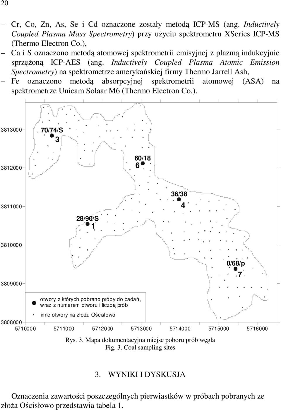 Inductively Coupled Plasma Atomic Emission Spectrometry) na spektrometrze amerykańskiej firmy Thermo Jarrell Ash, Fe oznaczono metodą absorpcyjnej spektrometrii atomowej (ASA) na spektrometrze Unicam