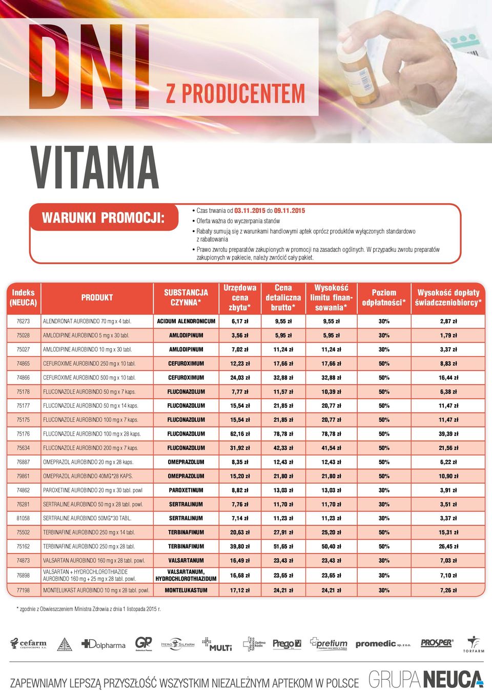 2015 yoferta ważna do wyczerpania stanów yrabaty sumują się z warunkami handlowymi aptek oprócz produktów wyłączonych standardowo z rabatowania yprawo zwrotu preparatów zakupionych w promocji na