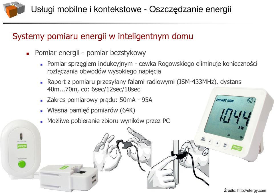 pomiaru przesyłany falami radiowymi (ISM-433MHz), dystans 40m.