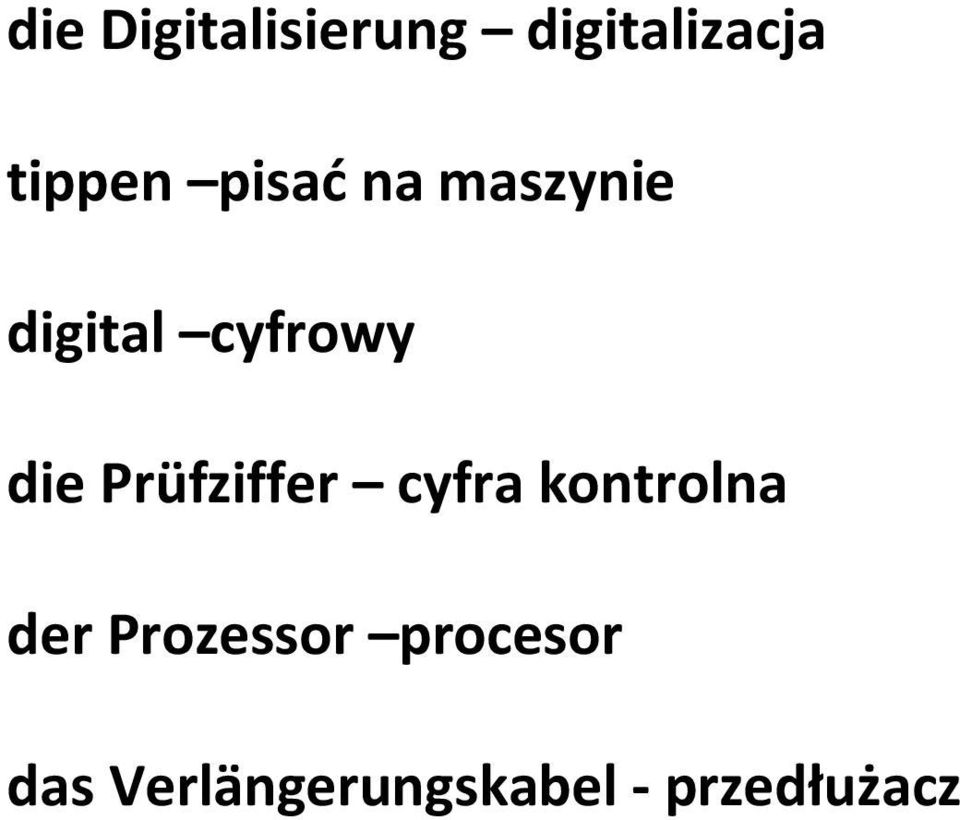 Prüfziffer cyfra kontrolna der Prozessor