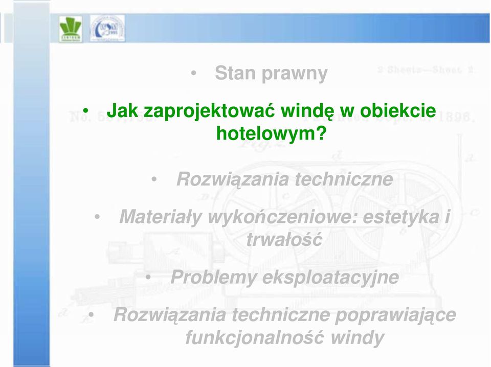 Rozwiązania techniczne Materiały wykończeniowe: