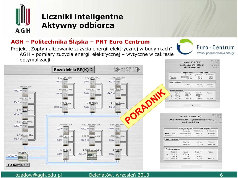 energii elektrycznej w budynkach AGH pomiary zużycia energii